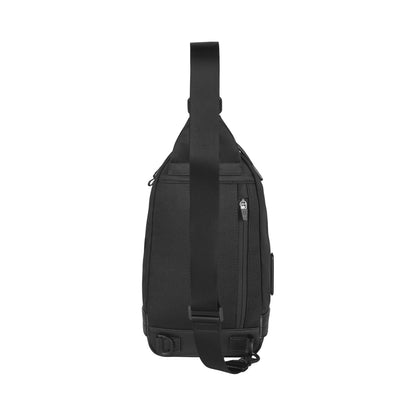 Victorinox Alox Nero Sling Bag (31 cm), 5 litres, Black, Nylon/Leather, 611808|Premium Swiss Sling Bag