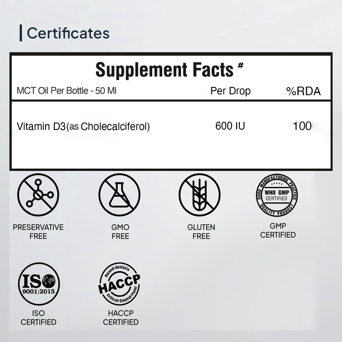 Miduty Coco D3 + K2 Vitamin D3 Oral Solution 600 IU | Cholecalciferol Drops with MK-7 | Supports Strong Bones, Muscles, Joints & Immunity | Enhances Calcium Absorption | 30 ml