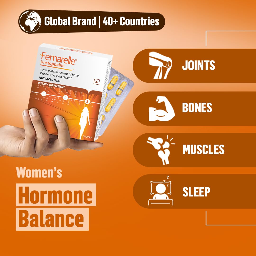 Femarelle Unstoppable | 60-80+ Women Joints, Bones, Muscles Supplements | DT56a Clinically-Proven | Global Brand | 60 Capsules (1 Month Usage)