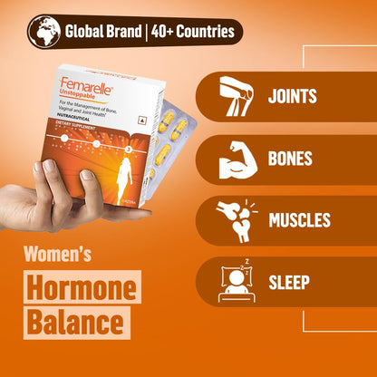 Femarelle Unstoppable | 60-80+ Women Joints, Bones, Muscles Supplements | DT56a Clinically-Proven | Global Brand | 60 Capsules (1 Month Usage)