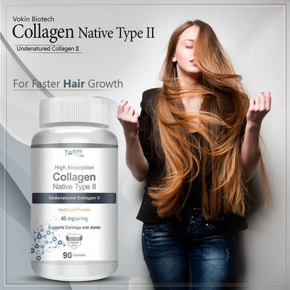Vokin Biotech Collagen Supplement For Shiny Hair,Strong Nails,Optimal Skin,Joint Care (90 Capsules,1 Count)