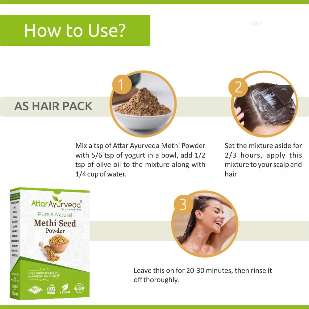 Attar Ayurveda Methi Seed Powder For Hair Growth - 200 g | Fenugreek Po- image 4