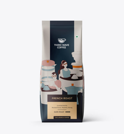 THIRD WAVE COFFEE | French Roast | 100% Arabica | Dark Roast | Moka Pot | Fine Grind | 250 grams | Pouch