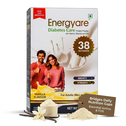 Energyare Diabetes Protein Powder 700g (Vanilla Flavour) | Nutritional Supplement for Diabetic Care | High Protein, High Fiber Formula | Supports Blood Sugar Management & Daily Nutrition