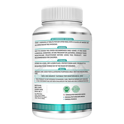 SWISSLIFE FOREVER Magnesium Glycinate Tablets | Chelated Magnesium Glycinate | Dietary Tablets with Mineral and Amino acid (Magnesium Glycinate) Help in Bone health for Men & Women (Pack of 1)