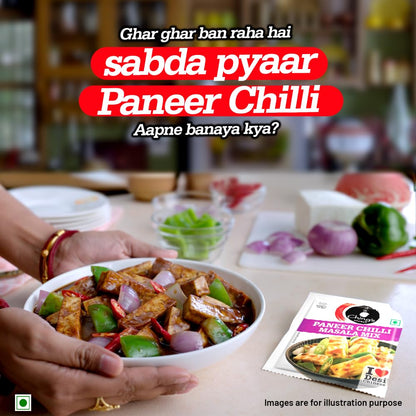 Ching’s Secret Paneer Chilli Masala Mix, 100g, Easy To Cook, Meal Kit, Cooks in 4/5Mins, 1 Pouch Serves 4, Pack of 5 Single Use Pouches