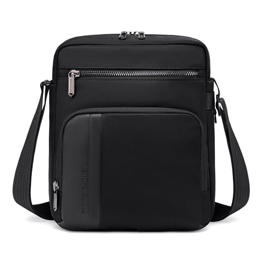 Arctic Hunter Nylon Sling Bag for Men Water Repellent Multiple Pockets Premium Side Messengert Shoulder Bag for 8" iPad Phone Casual Office College Travel, Black