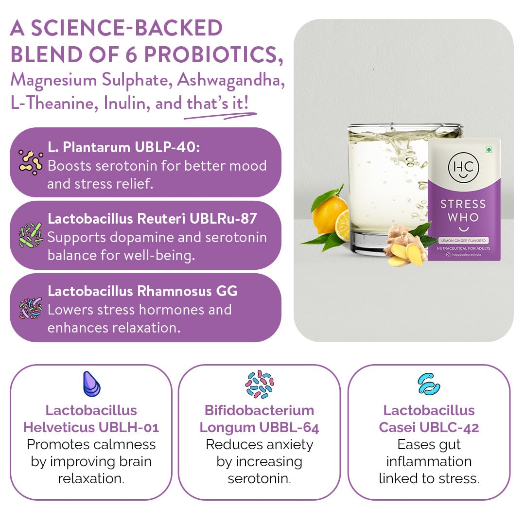 Happy Cultures Stress Who - Ashwagandha KSM66, Magnesium & L-Theanine,- image 8