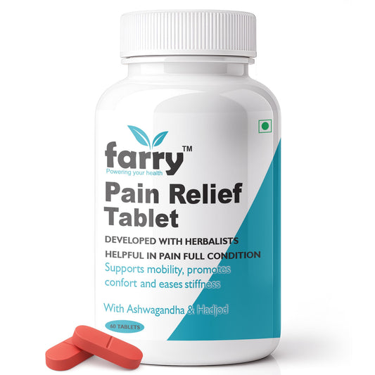 Farry Pain Relief Tablet | With Ashwagandha, Hadjod & 15+ Ayurvedic Herbs | Supports Joint Mobility, Reduces Stiffness & Back Pain | Ayurvedic Proprietary Medicine | 60 Tablets
