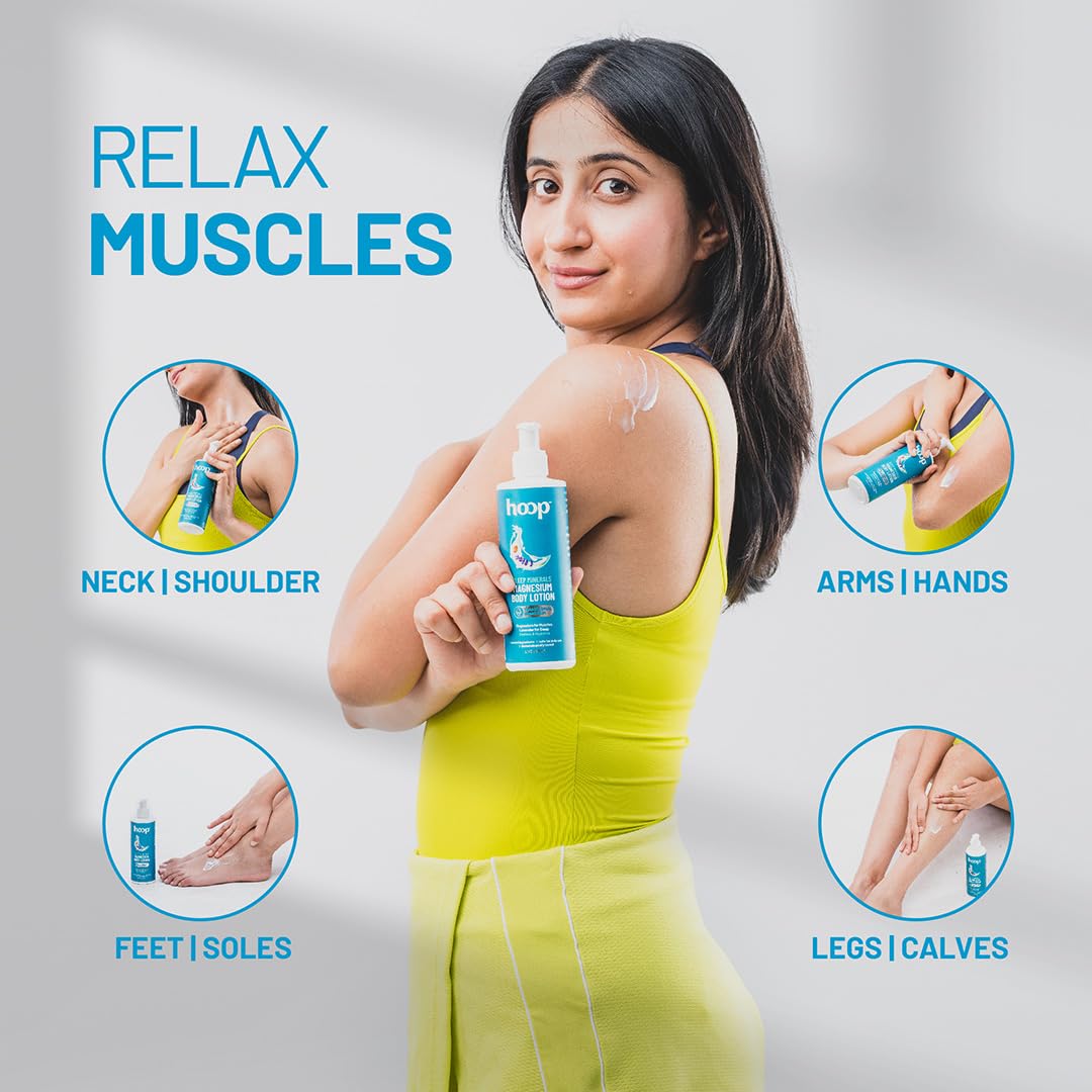 hoop Magnesium Sleep Body Lotion | Topical Magnesium Chloride Supplement for Muscle Recovery, Better Sleep | Magnesium Oil Supports Deep Sleep, Recovery from Cramps, Fitness | 250 ml