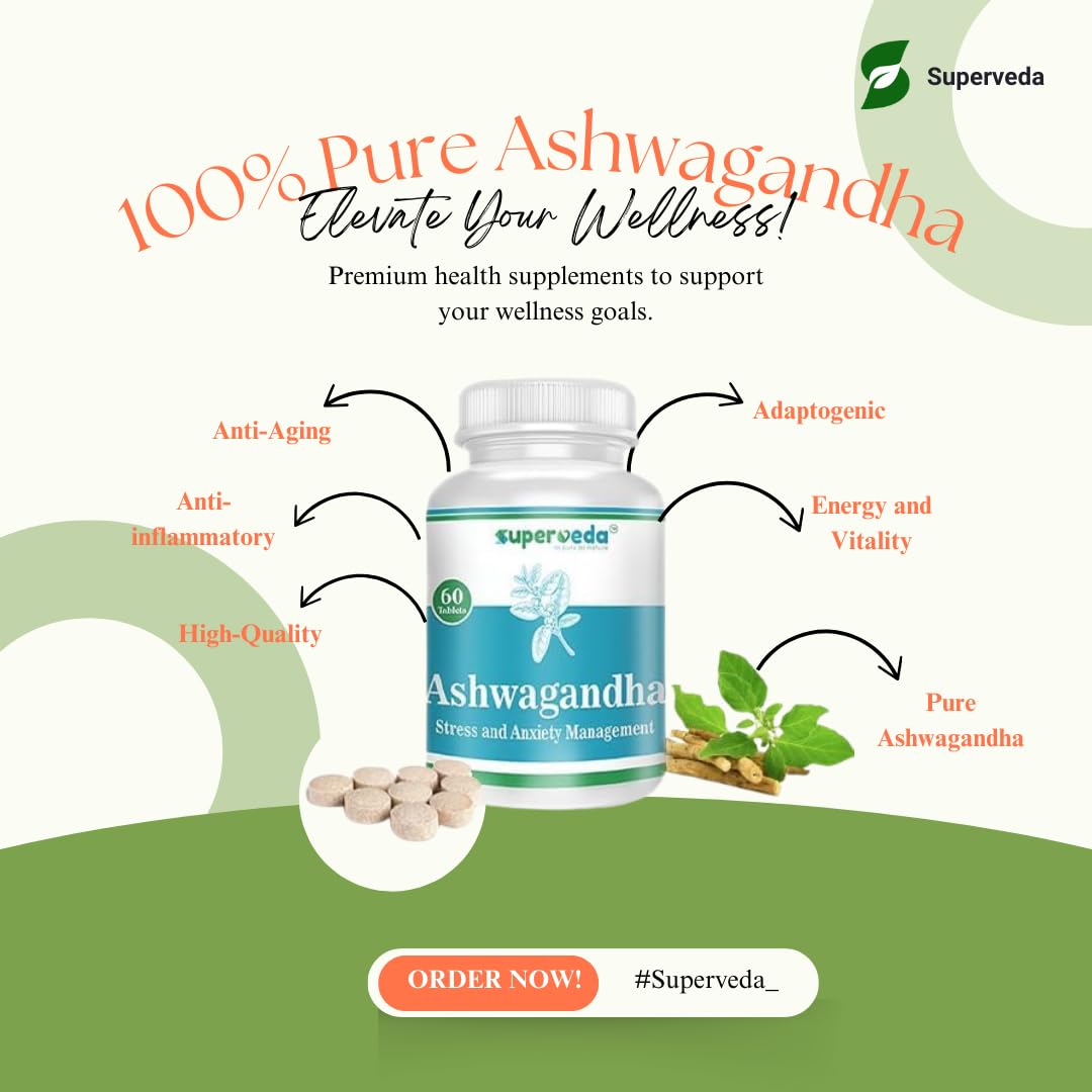 Superveda Ashwagandha 500mg For Men & Women | 60 Capsules (Pack of 1)- image 5