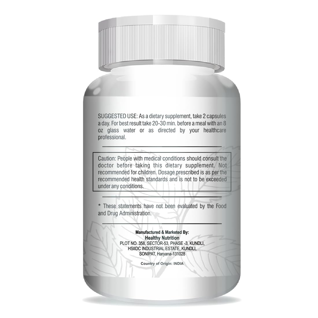 Healthy Nutrition - Just for the Health of it Insulux Blood Sugar Supplements Supports Overall Health 750Mg Veg (60 Capsules) With Vijaysar Tumbler