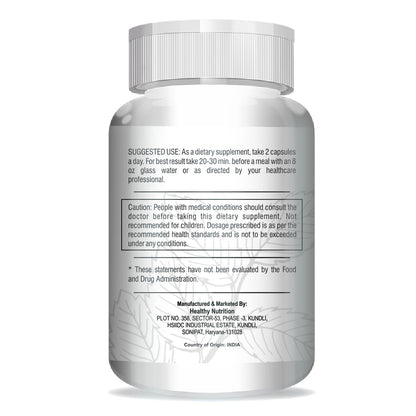 Healthy Nutrition - Just for the Health of it Insulux Blood Sugar Supplements Supports Overall Health 750Mg Veg (60 Capsules) With Vijaysar Tumbler