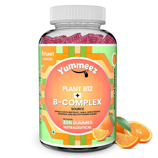 NATURYZ Plant-Based Vitamin B12 + B Complex Multivitamin Gummies for Vegetarians | Natural Energy, Better Mood & Metabolism Support | Fortified with Spinach, Moringa & Beetroot | Enhanced Absorption & Bioavailability | No Gelatin, No Added Sugar- 30 gummi