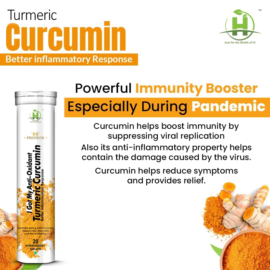 Healthy Nutrition - Just for the Health of it Curcumin Support Bone & J- image 2