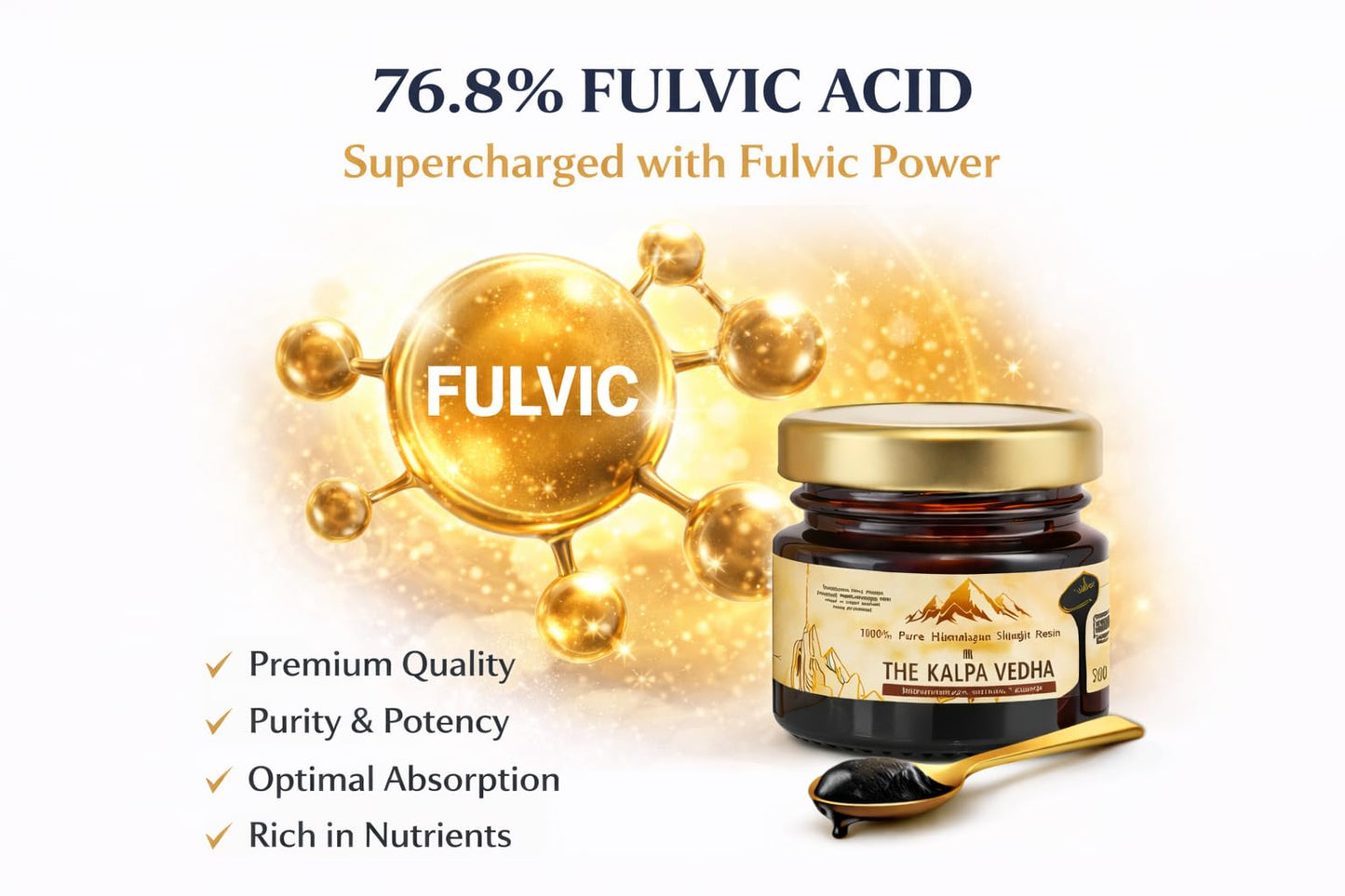 Kalpa Vedha Himalayan Shilajit Resin 20g | Pure & Original Shilajit | Fulvic Acid & 85+ Minerals | Energy, Strength & Vitality Support
