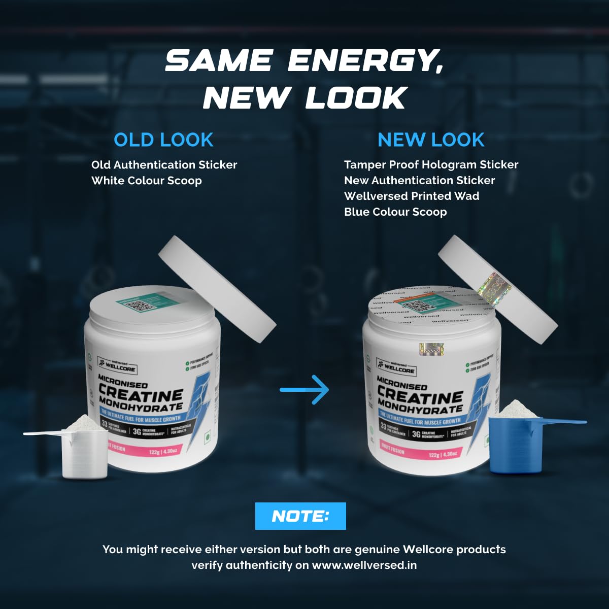 Wellcore - Pure Micronised Creatine Monohydrate (Fruit Fusion, 33 Servings) | Rapid Absorption | Enhanced Muscle strength & Power, Powder, 1 count