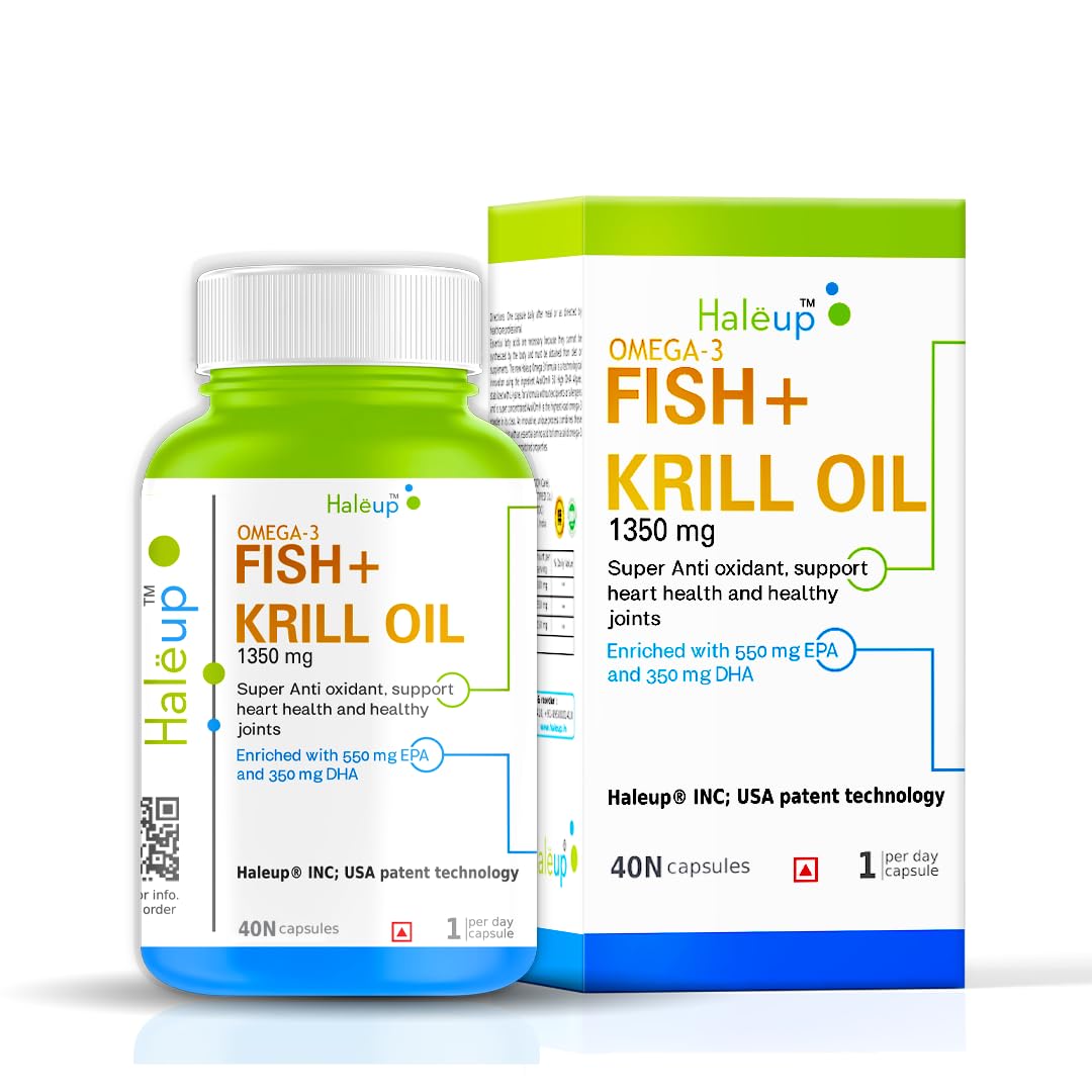 Haleup Fish Oil Softgel Capsules 1350 mg || Enriched with EPA/DHA || Healthy Heart || Brain|| Immunity