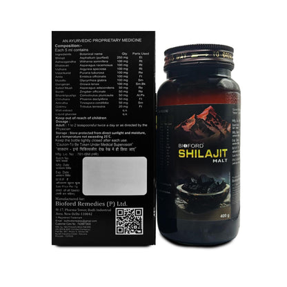 Bioford Shilajit Malt for Boost Body Power, Stamina, Endurance, Strength and Overall Wellbeing Naturally for Men & Women 400g (Pack of 1)