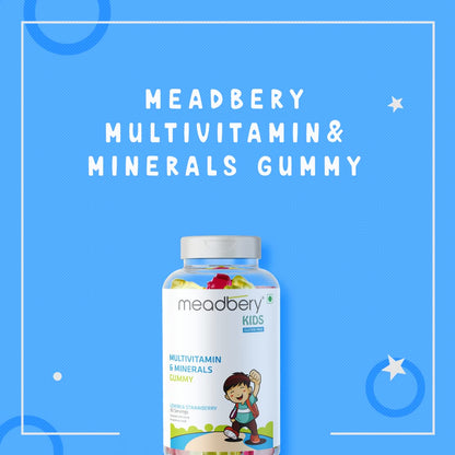 Meadbery Multivitamin Calcium Combo Gummy Bears Glutenfree Formula With Minerals And Vitamins B C D E B12 B6 For Kids Bone Health Growth Kids Bone Teeth Health 30+30 Tasty Gummies