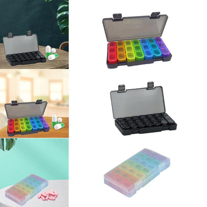 LOOM TREE® Weekly Pill Organizer Large Travel Medicine For Supplements Black | Health Care | Pill Boxes, Pill Cases