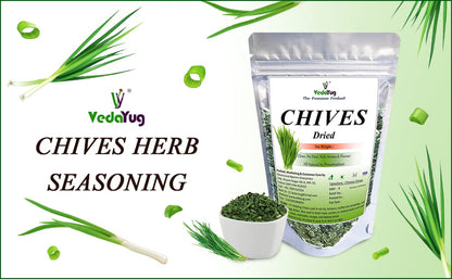 VY VedaYug Chives Herb Seasoning | Chives Dried Leaves | Chinese Chives - 40 grams