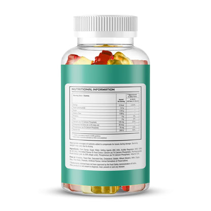 La Nature's Calcium and Vitamin D Gummies for Kids 60 Days Pack, Support Strong Bones, Joints & Muscles, For Healthy Teeth, Vegetarian (Mango & Strawberry Flavor)