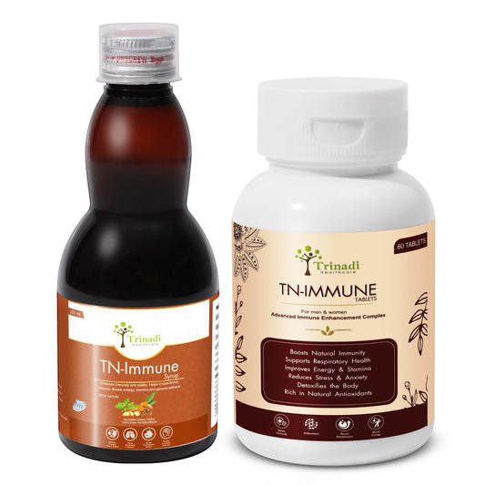 Trinadi Healthcare TN-IMMUNE Advanced Immune Enhancement Complex (Tablets & Syrup). Boosts immunity, respiratory health, energy, and reduces stress. (Combo OF 2)