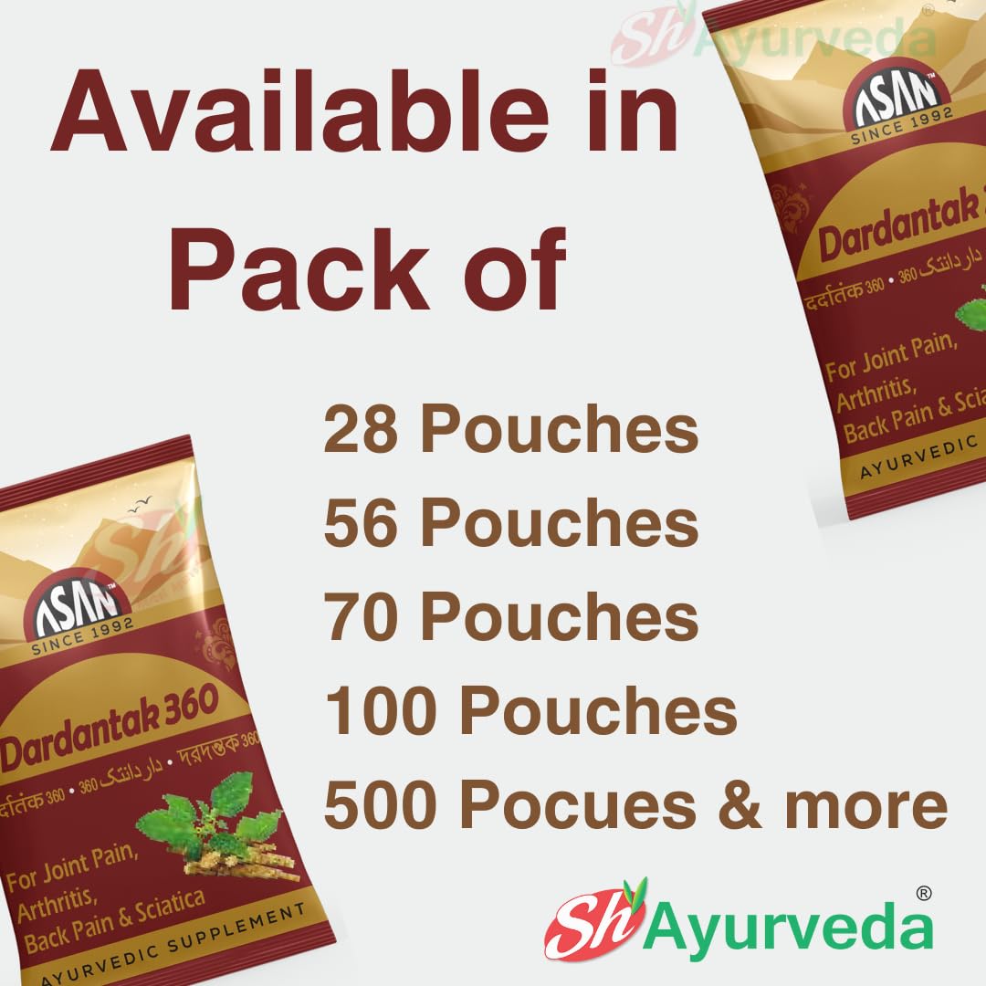 AASAN HEALTHCARE Dardantak 360 powder for Arthritis | sciatica | sprain | finger and wrist pain | muscle pain & backache (Pack of 56)