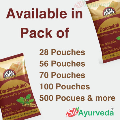 AASAN HEALTHCARE Dardantak 360 powder for Arthritis | sciatica | sprain | finger and wrist pain | muscle pain & backache (Pack of 56)