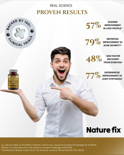 Nature Fix Triple Strength Fish Oil 1650mg – Omega-3 1000mg (Supports Heart, Joints & Skin) – 60 Softgels