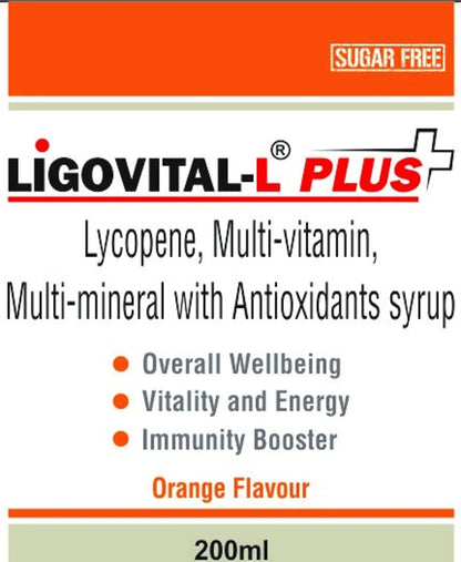 Ligovital L Plus-Lycopane,Multi-vitamin,Multi-Mineral With Antioxidants Syrup (Pack Of 2)
