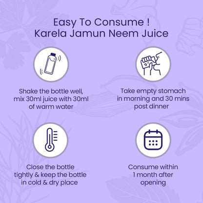 Krishna's Karela Jamun Neem Juice - 1000 ml | Blend Of Fresh Karela, Neem Juice & Jamun Seeds Ayurvedic Solution For Balancing Sugar Levels - (Pack of 2)