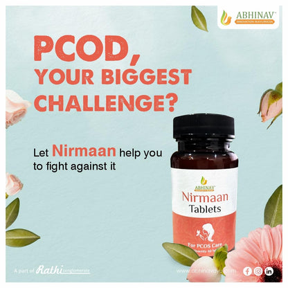 Abhinav Nimaan tablets for PCOS/PCOD care | Ayurvedic Aid for PCOS/PCOD | Restore Hormonal Harmony & Regulate Periods | 100% natural non hormonal and safe PCOS Tablets | PCOS Releif | PCOS/PCOD