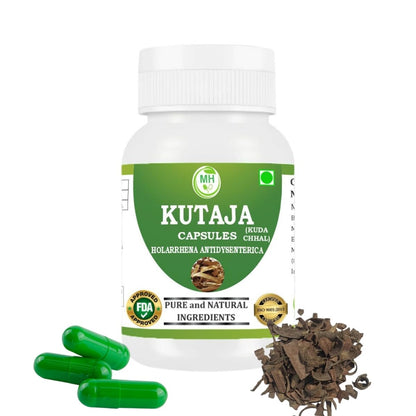 Morsan Healthcare KUTAJA Capsules – 60 Veg Capsules | Holarrhena Antidysenterica Extract | Natural Herbal Supplement | Ayurvedic Wellness Support (pack of 1)