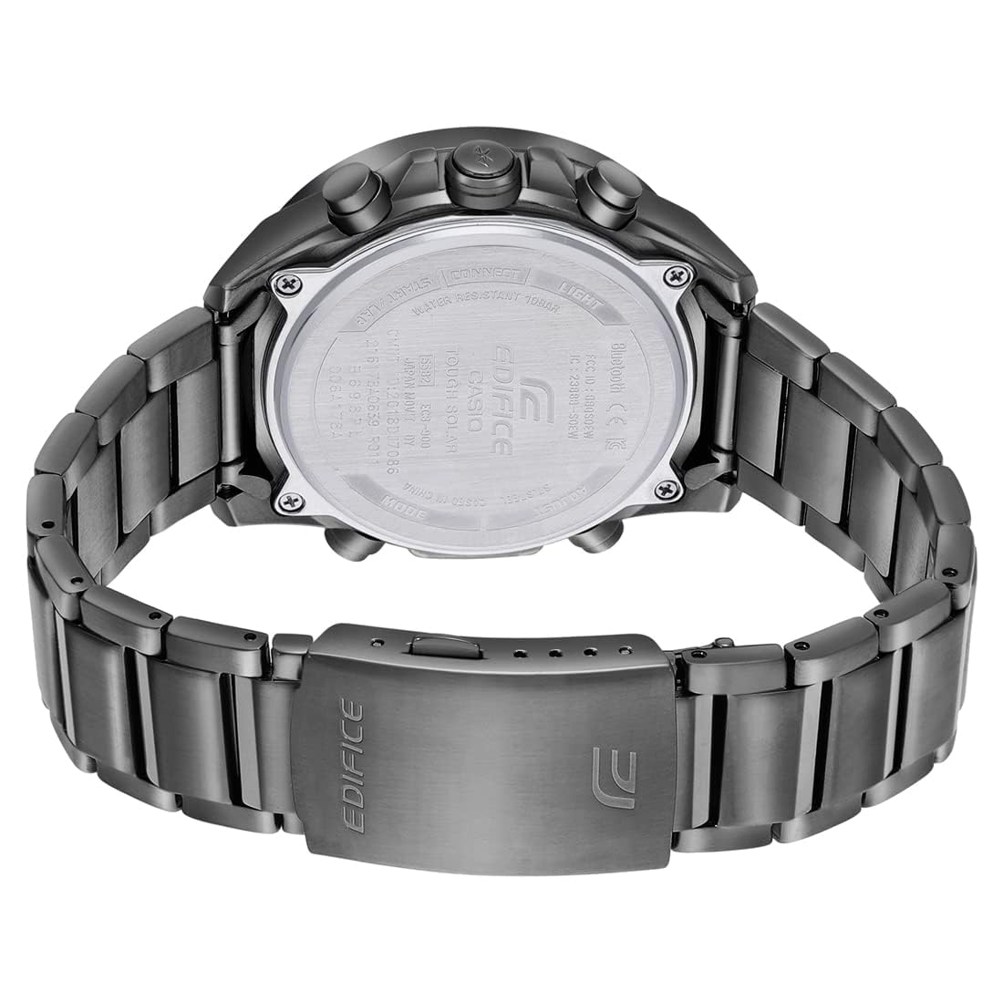 Casio Edifice ECB-900MDC-1ADR Gray Analog-Digital Dial Gray Ion Plated Stainless Steel Band Men's Watch Smartphone Link World Time ED527