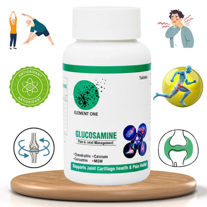 Element One Advanced Joint Support Formula Glucosamine with Chondroitin, Calcium, Curcumin, MSM for Pain & Joint Management, Joint Cartilage Health Support Vegetarian Tablet (60)