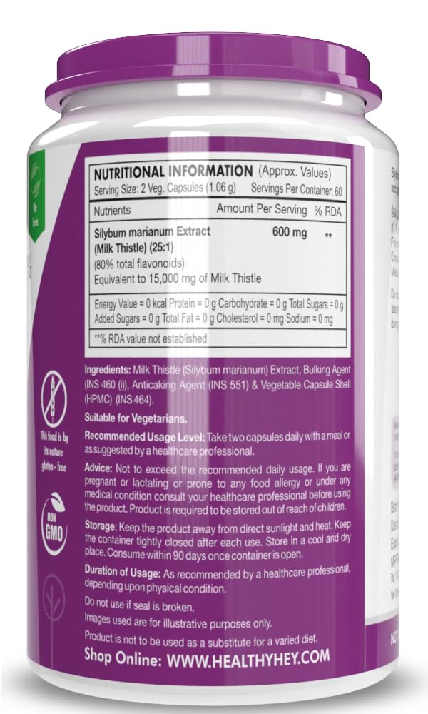 HealthyHey Nutrition Milk Thistle 120 capsules & Magnesium Glycinate 120 capsules