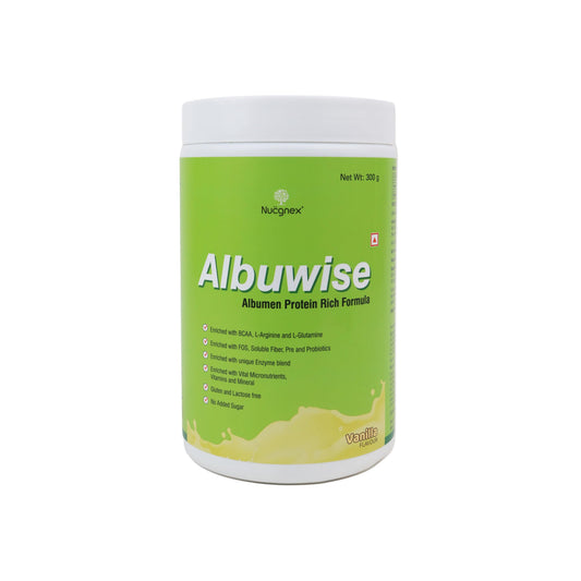Nucgnex Albuwise Albumen Protein rich Formula powder 300g - Vanilla Flavor