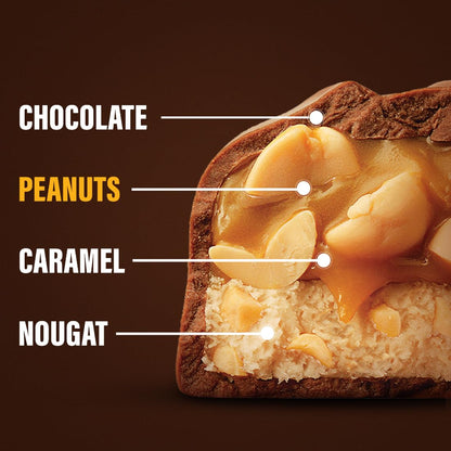 Snickers Peanut Filled Chocolate Value Pack | 3 Nutty Peanut Chocolate Bars for Sharing | Loaded with Peanuts, Nougat & Caramel | 120g | Pack of 4