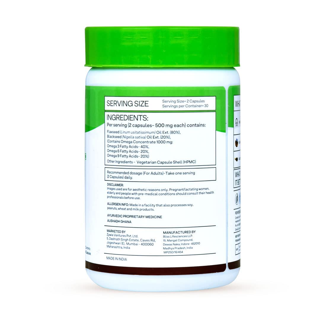 OZiva Magnesium Triple Complex 1100mg for Muscle, Sleep and Nerve Function | 60 Vegetarian Tablets & Plant Based Omega 3 6 9 Multivitamin Supplement for Men & Women, 60 Capsules