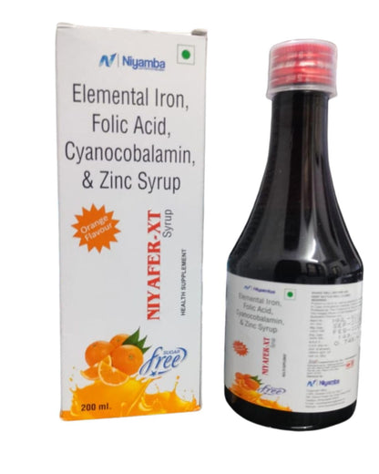 Niyamba Women Iron Folic Acid Liquid Syrup 200 ml with Multivitamin & Mineral Supplement for Hemoglobin, Energy & Daily Nutrition Support