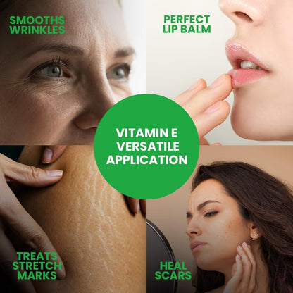 Carbamide Forte 400mg Vitamin E Capsules for Face and Hair | 100% Natural Vitamin E Supplement with Vitamin E Oil | Paraben Free - 120 Capsules