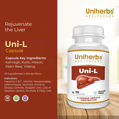 Uniherbs Uni-L Liver Detox Supplement For Men And Women For Healthy Liver | Helps In Cleanse Liver, Natural Protection Against Fatty Liver(60 Capsule) (1)