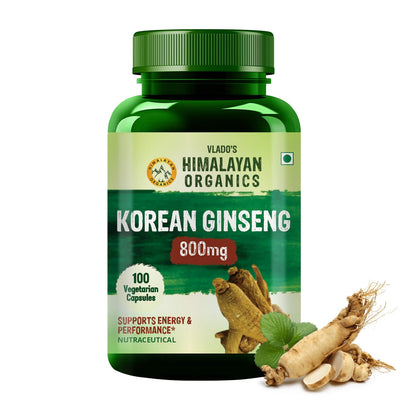 Vlado's Himalayan Organics Korean Red Panax Ginseng Capsules - 800 MG I Extra St