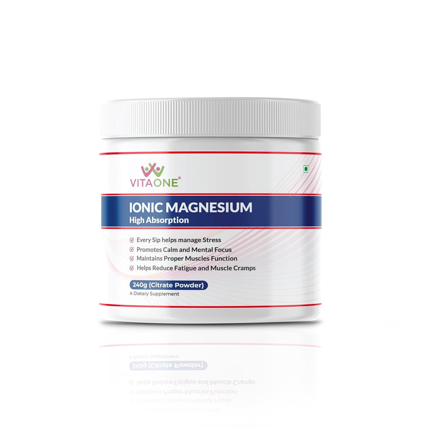 VITAONE Ionic Magnesium Powder 240g | High Absorption Magnesium Supplement for Muscle Function, Energy & Bone Support | Unflavoured, 60 Servings