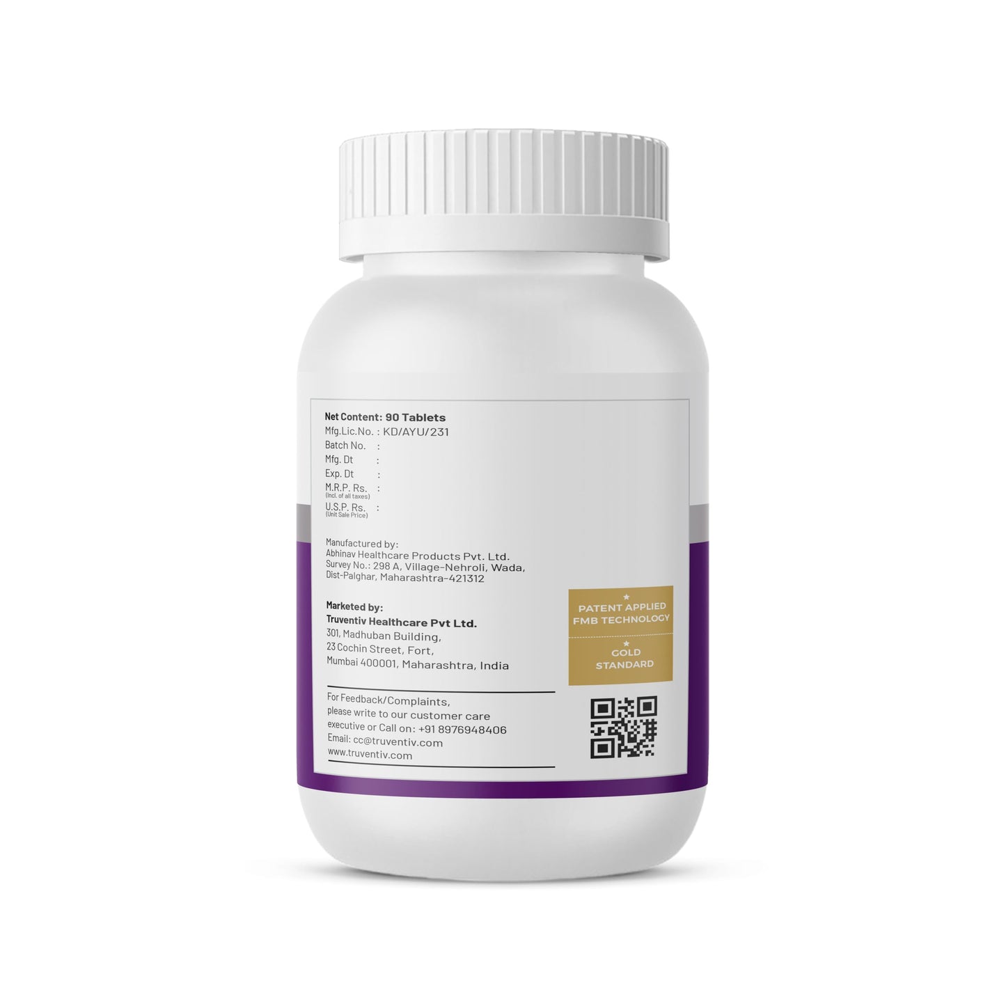 Truventiv Moringa Oleifera 500 mg Gold Standard 100% Pure & Premium - 90 Tablets