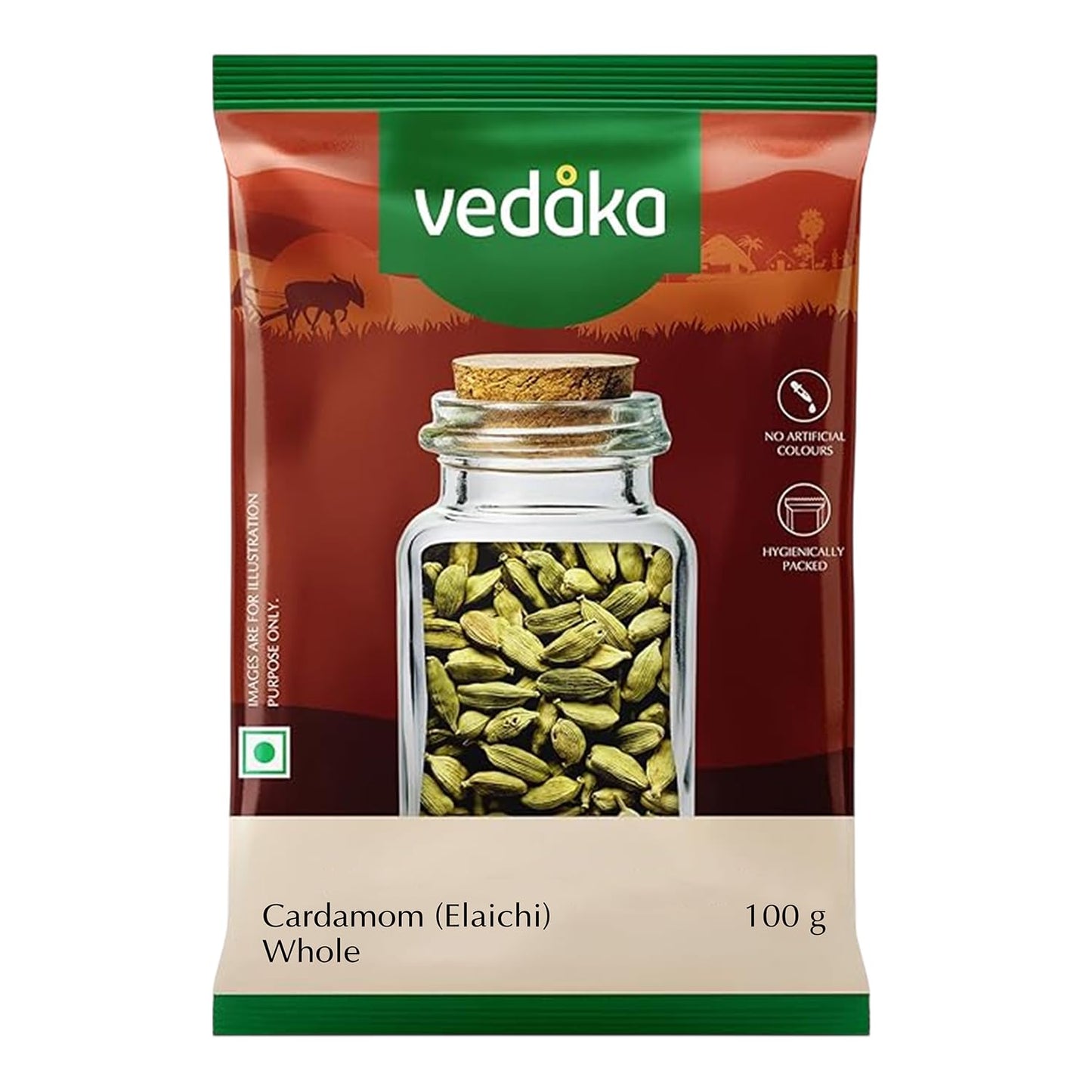 Vedaka Whole Cardamom (Elaichi), 100g