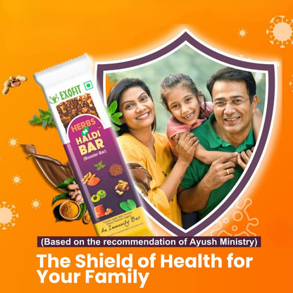 Exofit Herbs 'N' Haldi bar (Pack of 6 Bar), Tasteful with pleasant flavors, best available in the market,Rich source of high minerals, No added sugar, No artificial color added (210 gram)