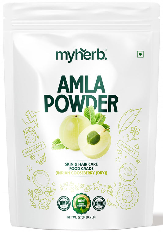 MYHERB 100% Natural Organic Amla Indian Gooseberry Powder (Dry), For Skin & Hair